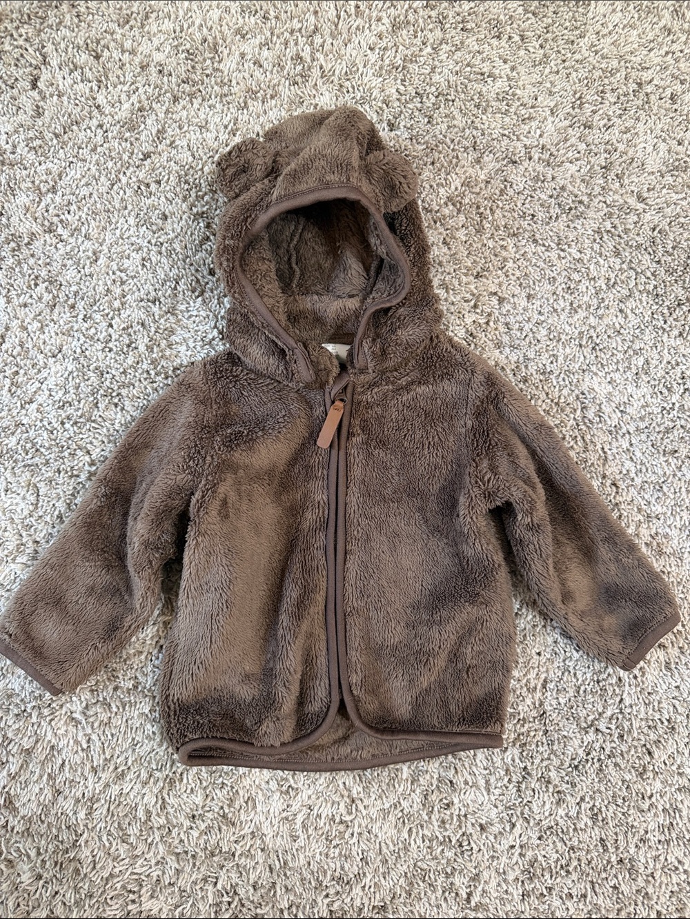 H&M Brown Plush Bear Hooded Jacket Size 6 Month